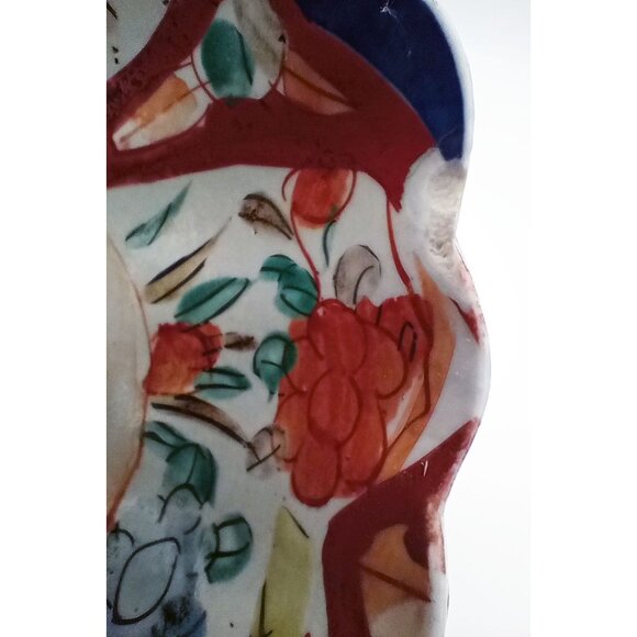 Antique Japanese Imari Porcelain Bowl Wabi-Sabi Edo - Meiji Era 1800s Scalloped - Picture 13 of 16